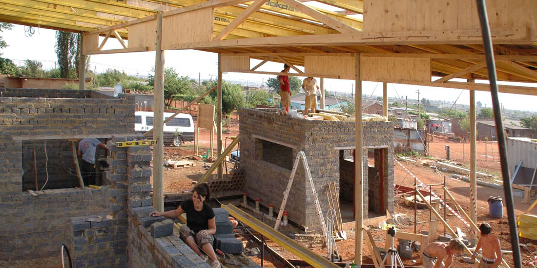 Südafrika Holzbauprojekt Baustelle